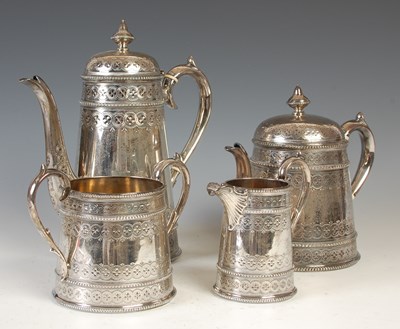 Lot 514 - A Victorian silver four-piece tea and coffee...