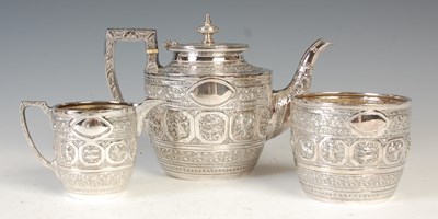 Lot 505 - A Victorian silver three-piece, 'Signs of the...