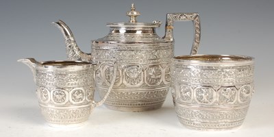 Lot 505 - A Victorian silver three-piece, 'Signs of the...