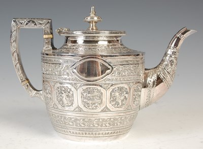 Lot 505 - A Victorian silver three-piece, 'Signs of the...