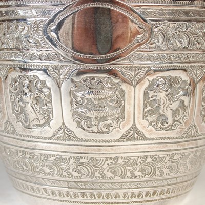 Lot 505 - A Victorian silver three-piece, 'Signs of the...