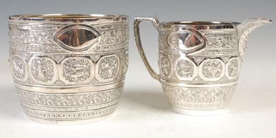 Lot 505 - A Victorian silver three-piece, 'Signs of the...