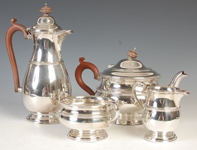 Lot 545 - A George V four-piece silver tea set,...