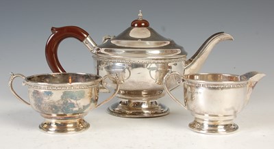 Lot 529 - A George V three-piece bachelor's silver tea...