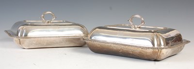 Lot 552 - A pair of George III silver tureens and covers,...