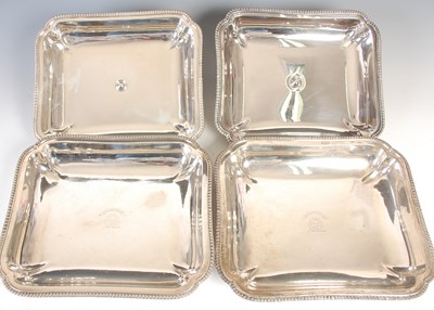 Lot 552 - A pair of George III silver tureens and covers,...