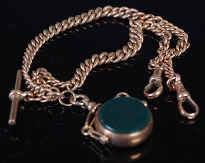 Lot 736 - A 9ct gold graduated Albert chain, with T-bar...