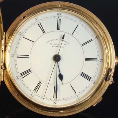 Lot 628 - An 18ct gold hunter cased pocket watch,...