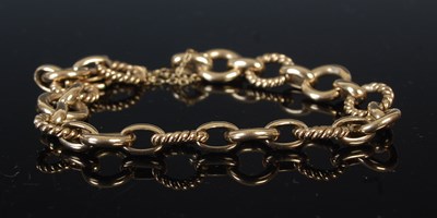 Lot 726 - A 9ct gold bracelet, approximately 20cm long,...