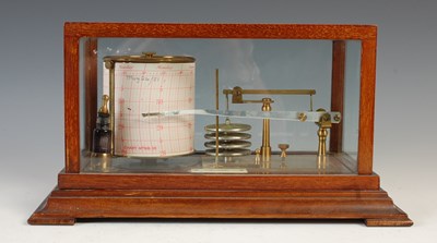 Lot 201 - A 20th century mahogany barograph, A &...