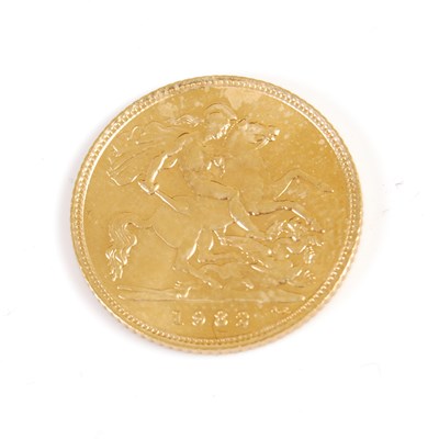 Lot 605 - An Elizabeth II gold half sovereign dated 1982.