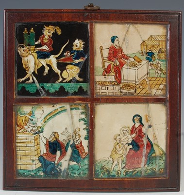 Lot 215 - A Georgian mahogany medieval style painted...