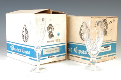 Lot 766 - A box of six Waterford crystal Continental...