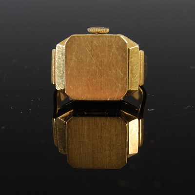 Lot 686 - An 18ct gold ring watch by Ardath, the...