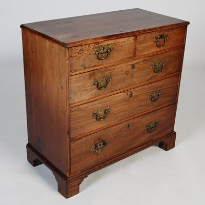 Lot 54 - A George III mahogany chest of neat size, the...