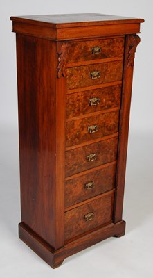 Lot 95 - A 19th century walnut Wellington chest, the...