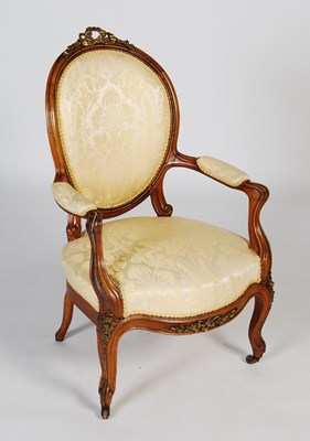 Lot 96 - A late 19th century walnut and gilt metal...