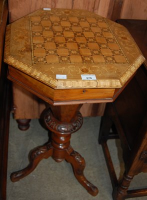 Lot 670 - A 19th century mahogany octagonal sewing/ work...