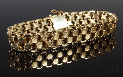 Lot 749 - A 9ct gold bracelet, 53.5 grams, 20cm long.