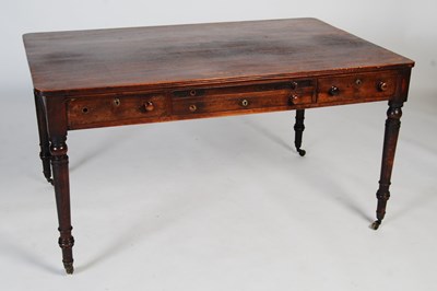 Lot 100 - A 19th century mahogany library table, the...