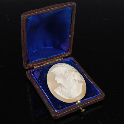 Lot 642 - A late 19th century unmounted cameo, carved...