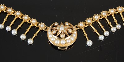 Lot 727 - A late 19th century attractive gold & pearl...