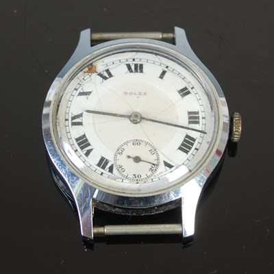 Lot 629 - A stainless steel wristwatch, with white...