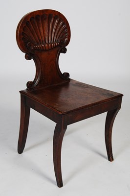 Lot 39 - A 19th century mahogany hall chair, the...