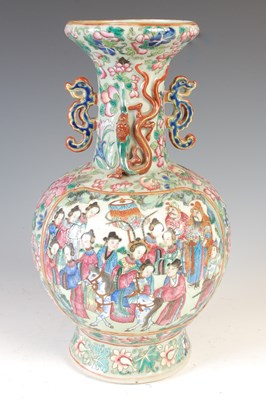 Lot 806 - A Chinese famille rose porcelain vase, Qing...