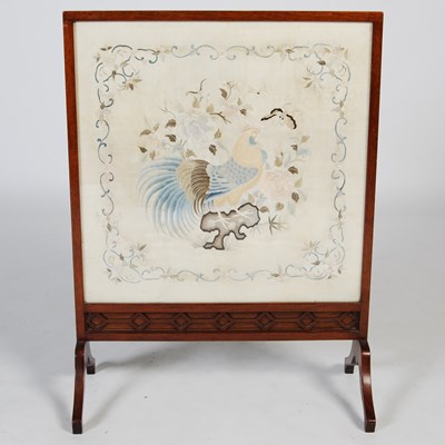 Lot 41 - An early 20th century mahogany firescreen with...