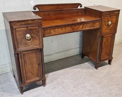 Lot 93 - A 19th century mahogany pedestal sideboard,...