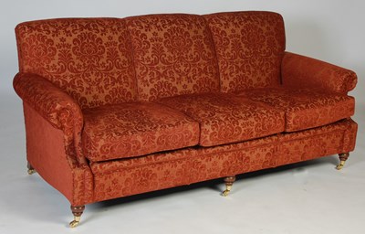 Lot 14 - A modern Victorian style three-seat sofa,...