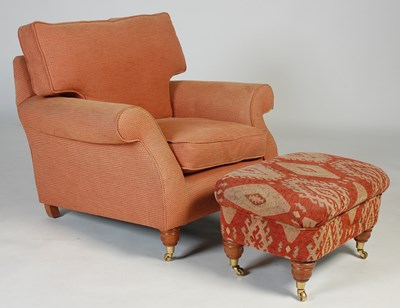 Lot 26 - A modern Victorian style armchair, upholstered...