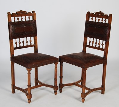 Lot 28 - A pair of late 19th/early 20th century walnut...