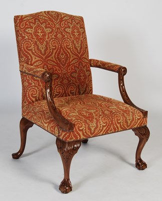 Lot 30 - A modern mahogany Gainsborough armchair, with...