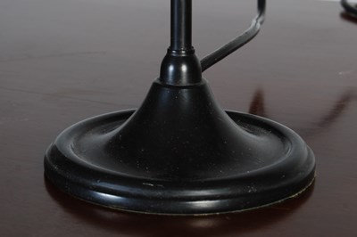 Lot 141 - A pair of modern black metal table lamps and...