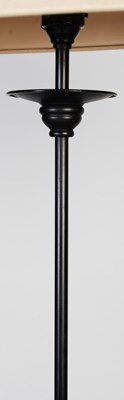 Lot 141 - A pair of modern black metal table lamps and...