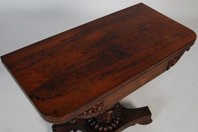 Lot 74 - A 19th century rosewood pedestal card table,...