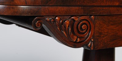 Lot 74 - A 19th century rosewood pedestal card table,...
