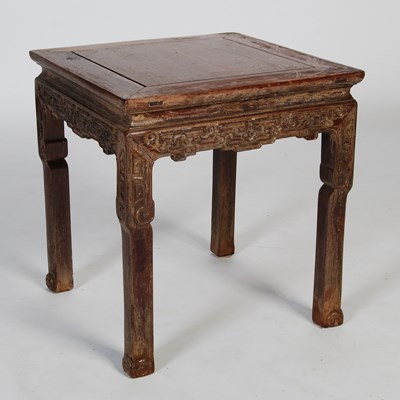 Lot 76 - A Chinese darkwood square urn stand/occasional...