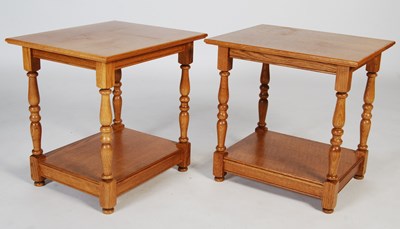 Lot 32 - A pair of modern oak rectangular...