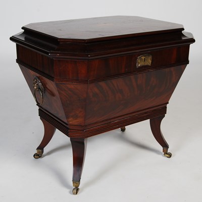 Lot 73 - A George III style mahogany and ebony lined...