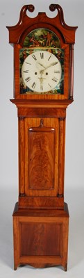 Lot 1 - A 19th century mahogany long case clock,...