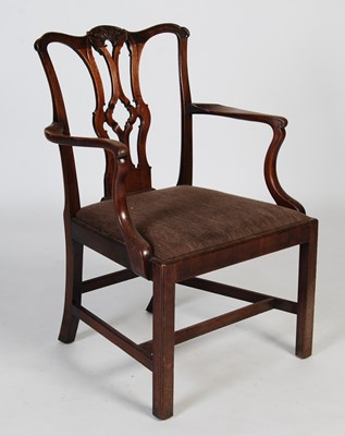 Lot 34 - A George III style mahogany carver chair, with...