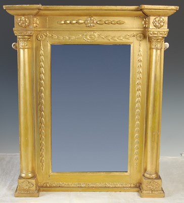 Lot 111 - A 19th century giltwood wall mirror, the...