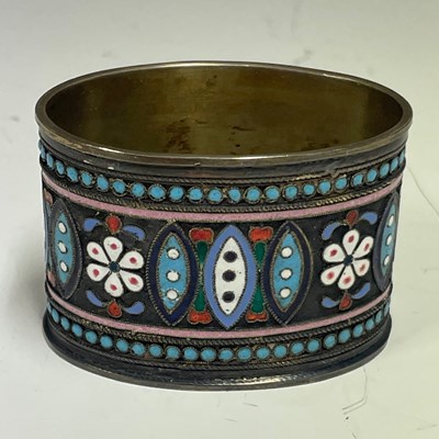 Lot 520 - A Russian large silver-gilt & polychrome...