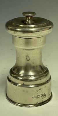 Lot 546 - An Edwardian silver pepper mill, with Peugeot...