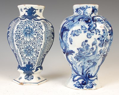 Lot 795 - Two antique Delft pottery blue and white...