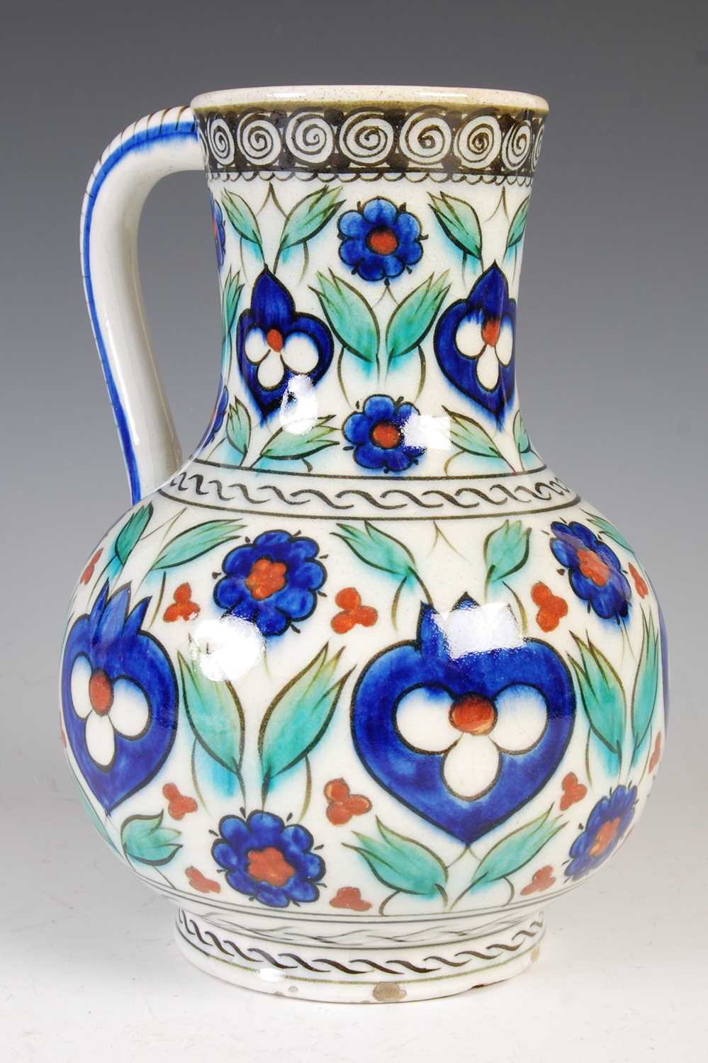 Lot 904 - A Cantagalli Iznik-style pottery ewer, late...