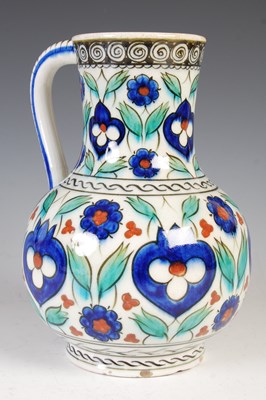 Lot 904 - A Cantagalli Iznik-style pottery ewer, late...
